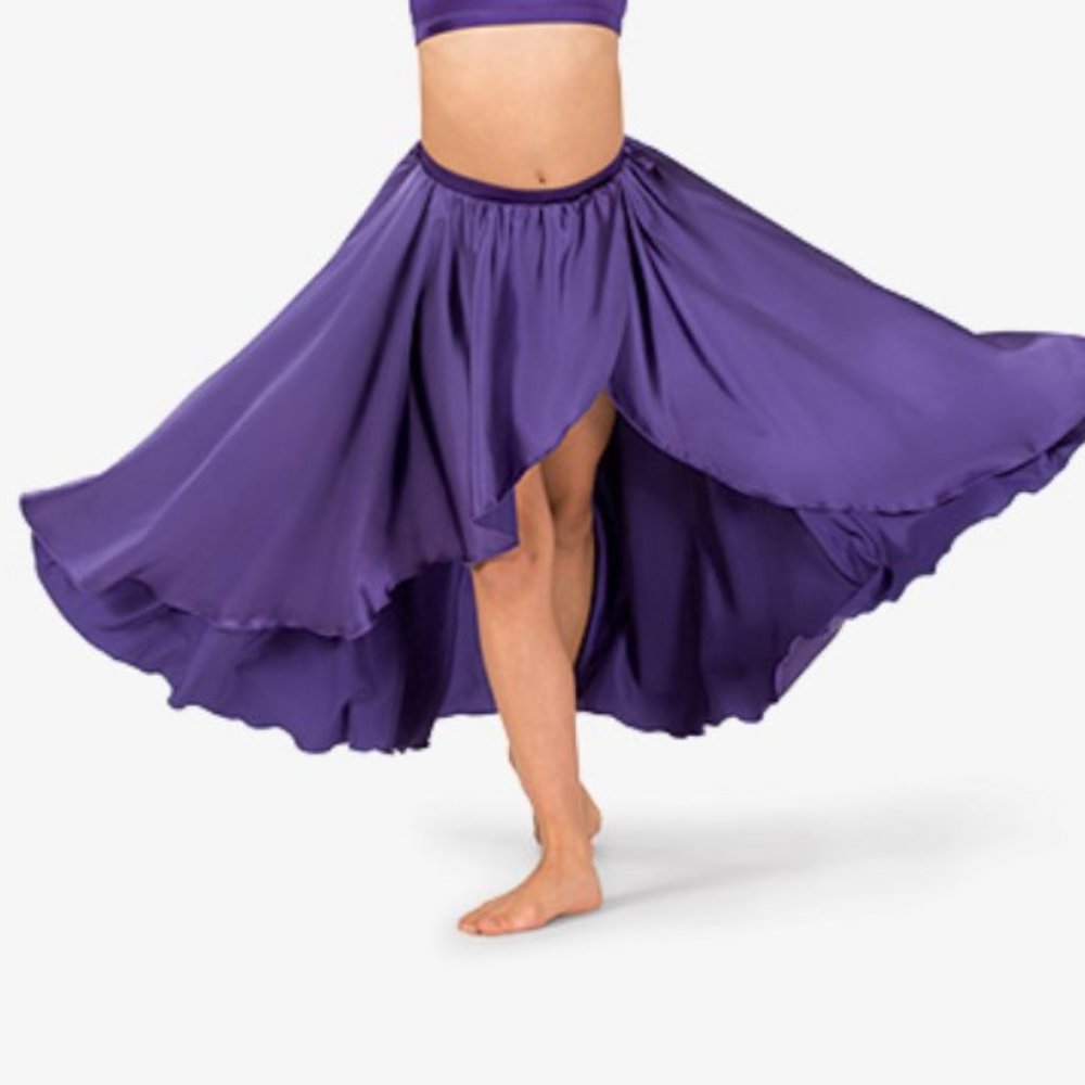 Girl's dance hi-low skirt in Amethyst (Purple)
